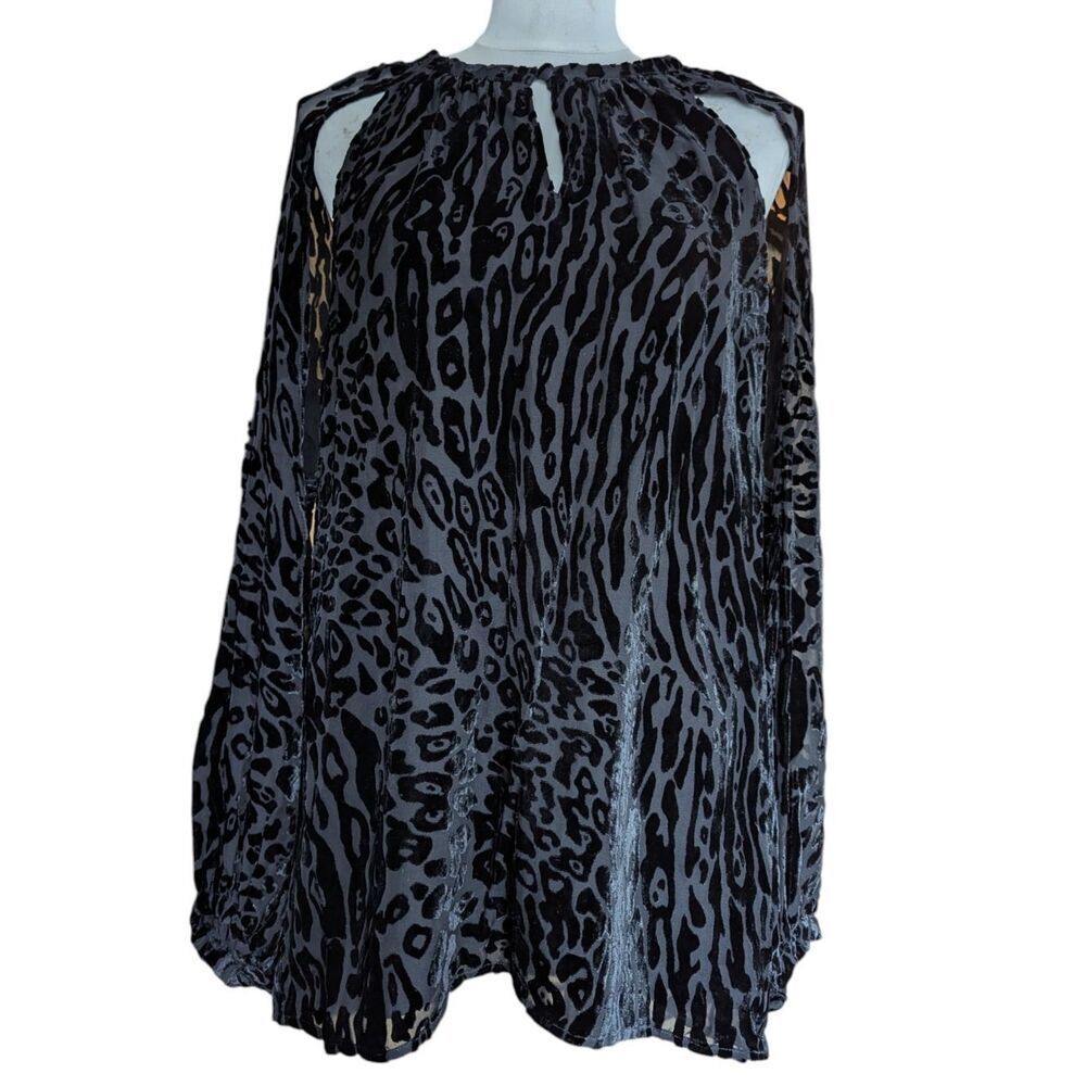 Altuzarra Luxe Silk Devore  Velvet Cut Out Long Sleeve Chika Blouse M